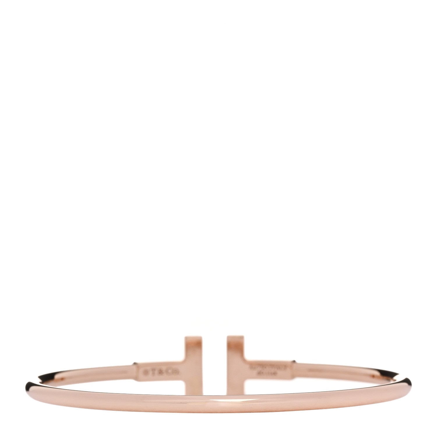 Tiffany 18K Rose Gold Diamond Mother of Pearl T Wire Bracelet 2 of 3