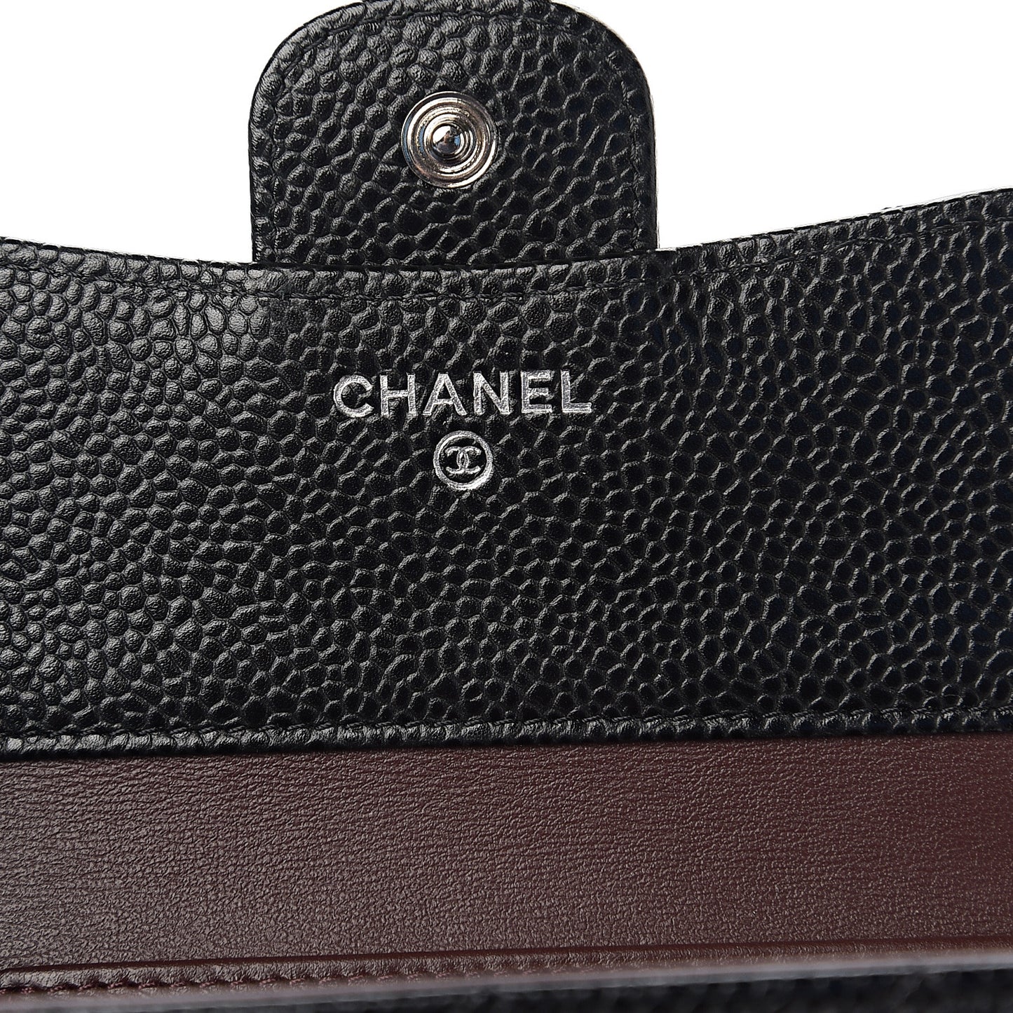 Caviar Quilted Compact Flap Wallet Black