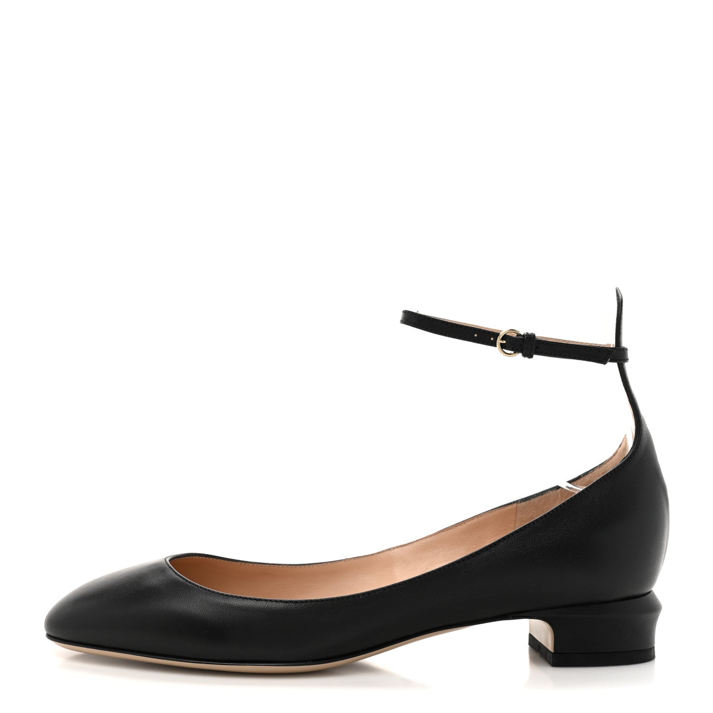 Calfskin Tan-Go Mary Jane 60mm Pumps 39.5 Black