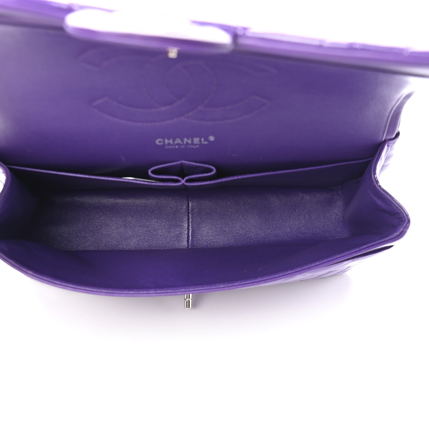 Chanel Patent Calfskin Quilted Jumbo Double Flap Purple 5 of 10