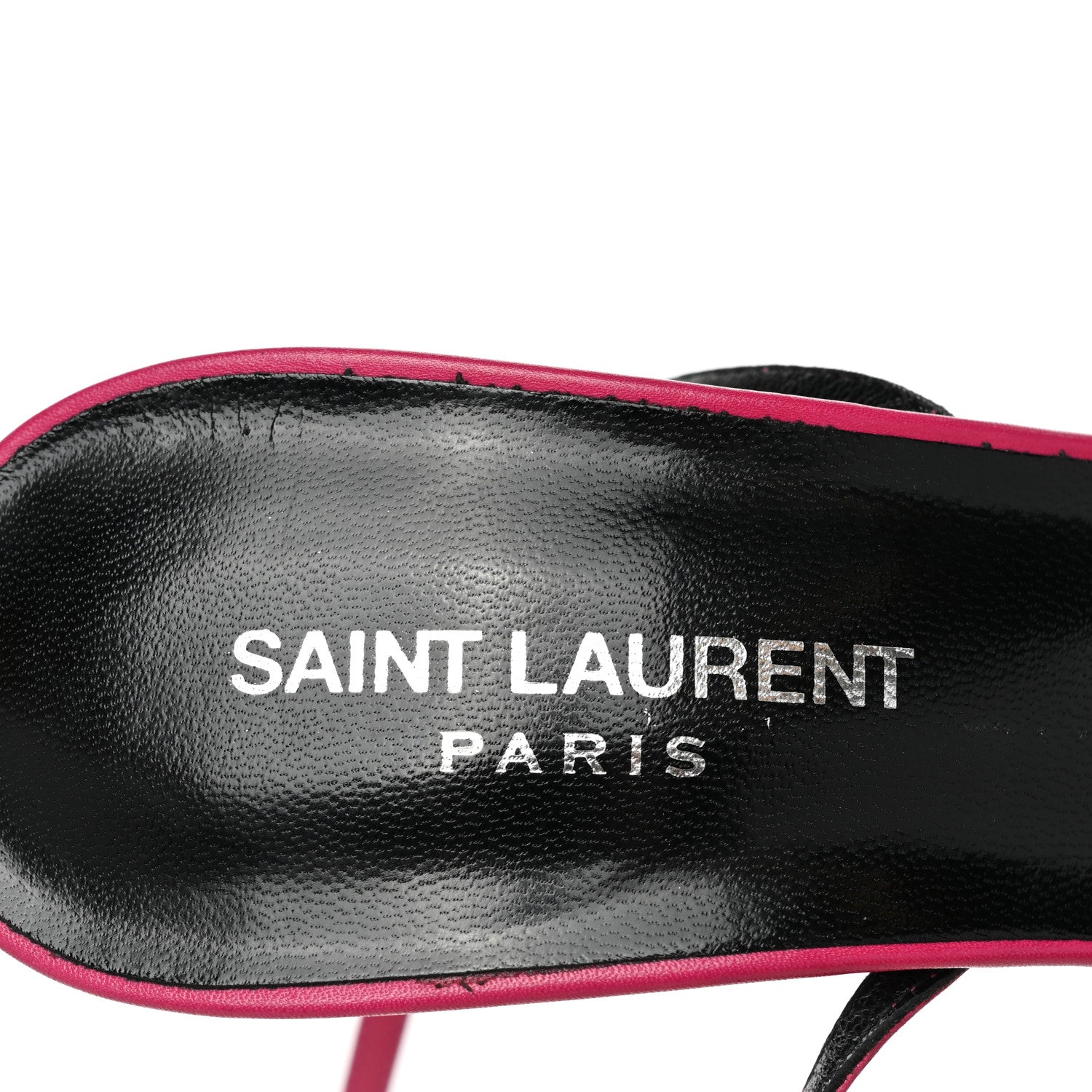 Saint Laurent Calfskin Tribute Lips Platform Sandals 39 Fuchsia 7 of 13