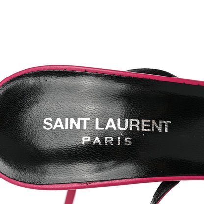 Saint Laurent Calfskin Tribute Lips Platform Sandals 39 Fuchsia 7 of 13