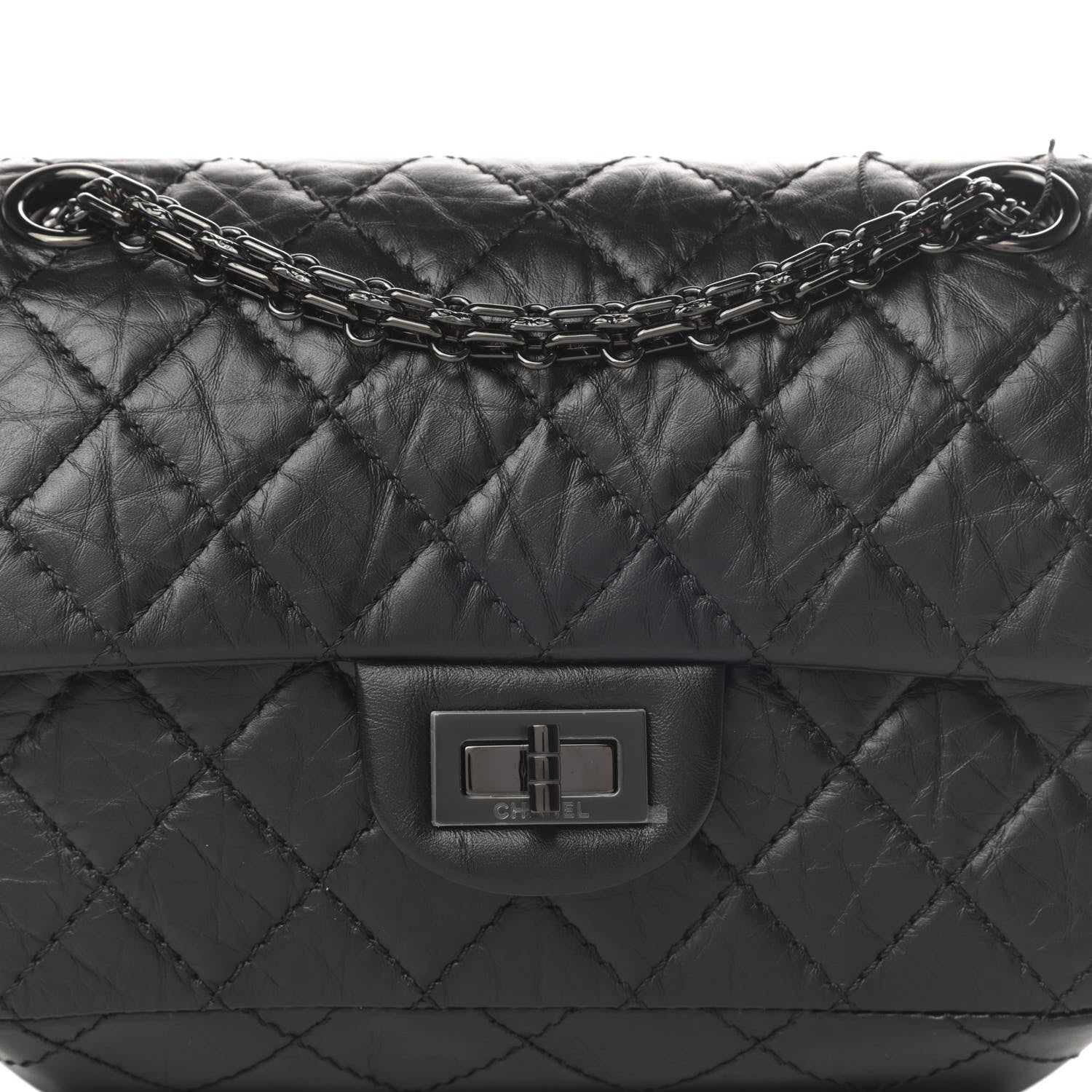Chanel Aged Calfskin Quilted 2.55 Reissue Mini Flap So Black 8 of 13