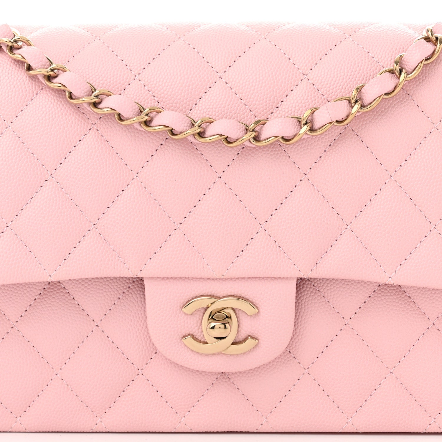 Chanel Caviar Quilted Medium Double Flap Light Pink 8 of 11