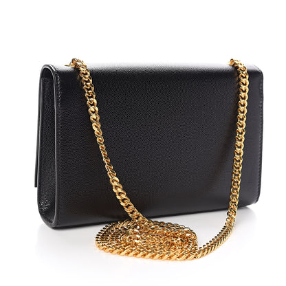 Saint Laurent Grain De Poudre Small Monogram Kate Satchel Black 3 of 9