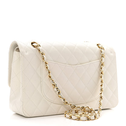 Chanel Caviar Quilted Medium Double Flap White 3 of 11