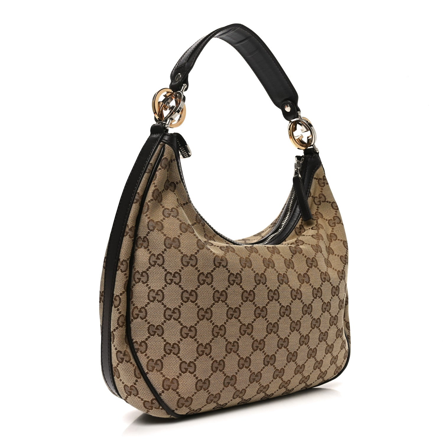 Gucci Monogram Medium GG Twins Hobo Dark Brown 3 of 10
