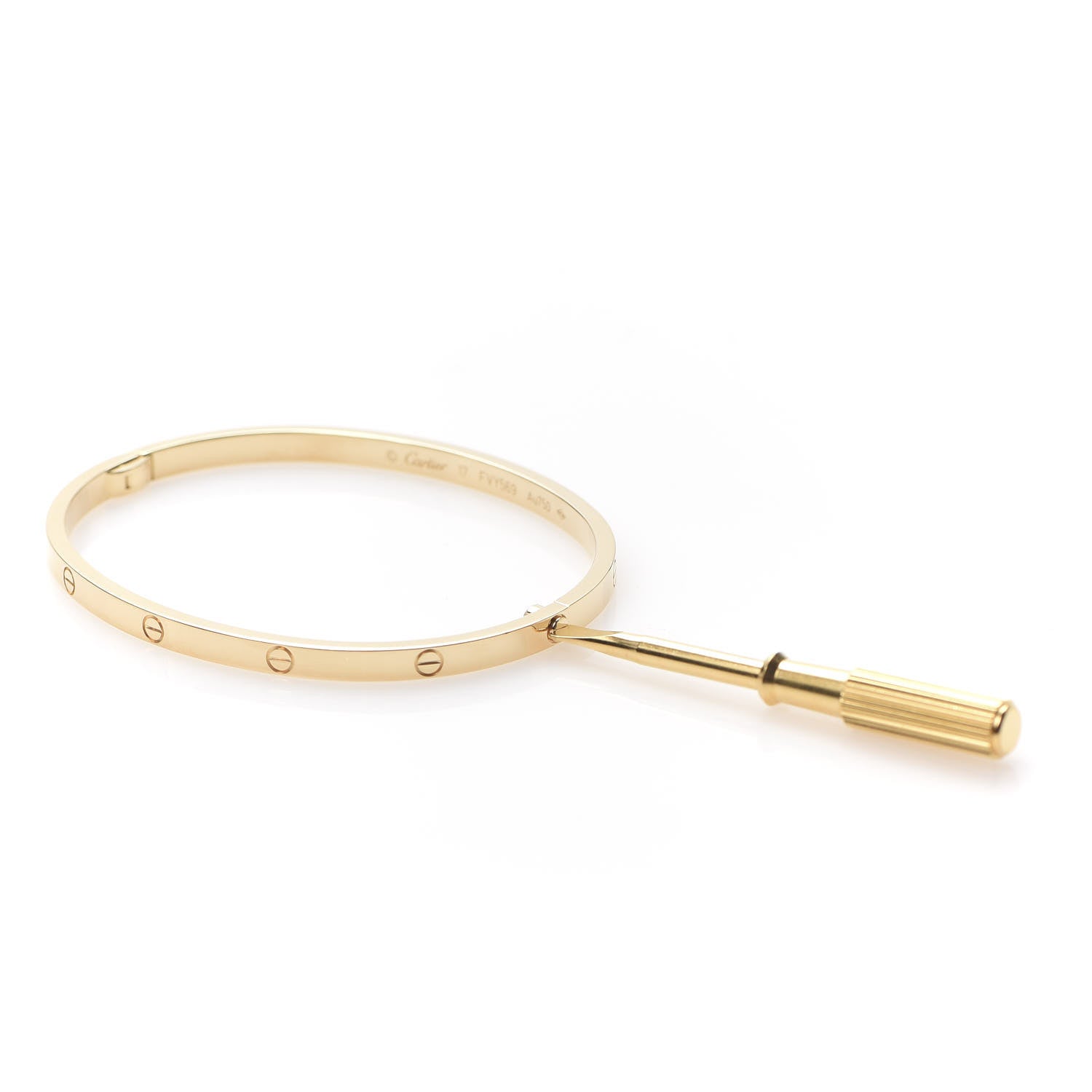 Cartier 18K Yellow Gold Small LOVE Bracelet 17 5 of 7
