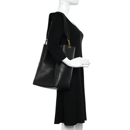Celine Soft Grained Calfskin Sangle Bucket Bag Black 2 of 14