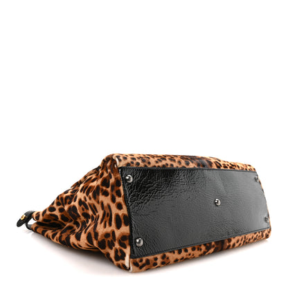 Fendi Calf Hair Leopard Print Zucca Large Peekaboo Iconic Satchel Tobacco 4 of 11