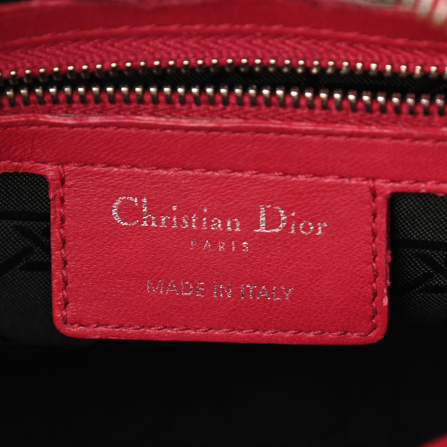 Lambskin Cannage Medium Lady Dior Red