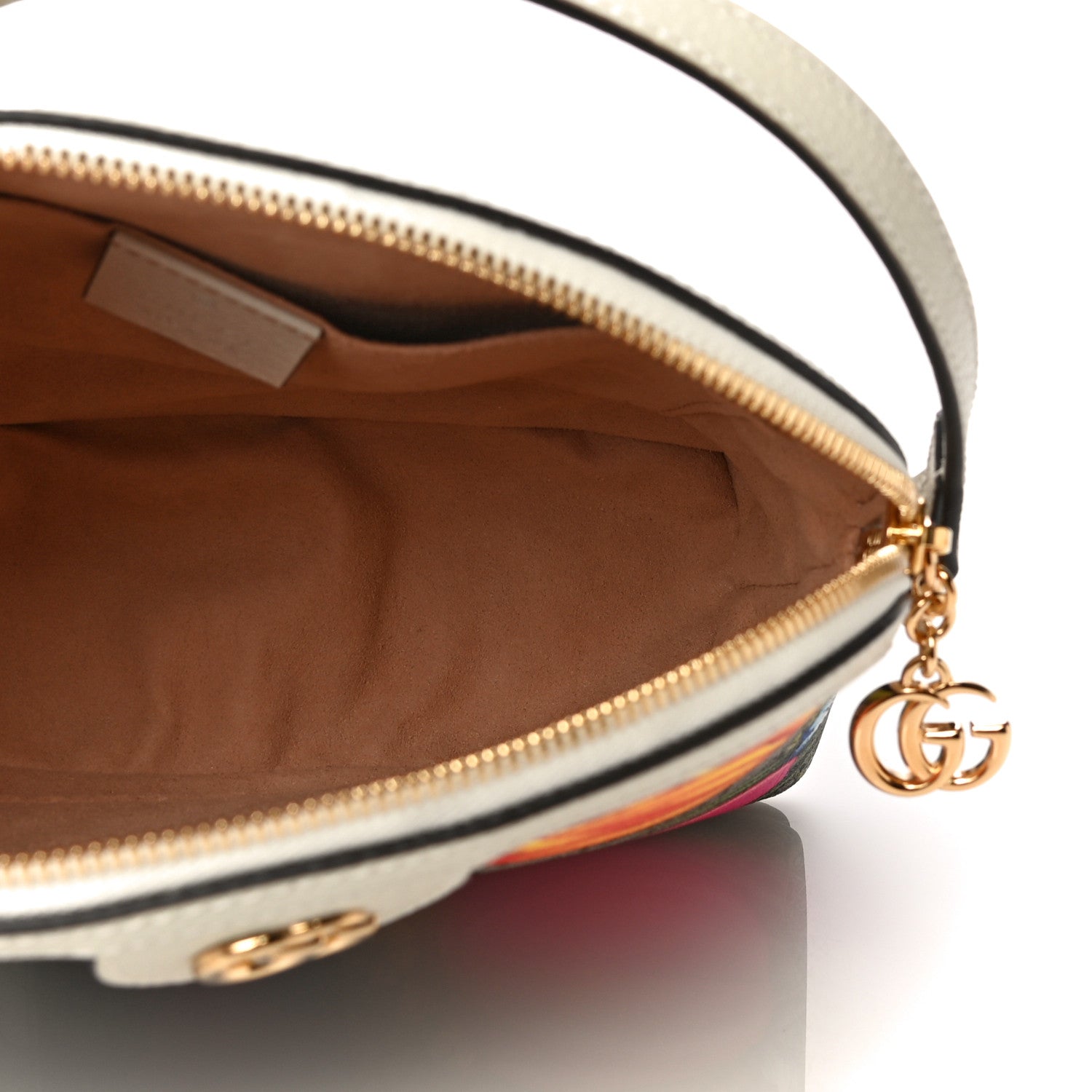 Gucci GG Supreme Monogram Flora Web GG Small Ophidia Dome Shoulder Bag White 5 of 12