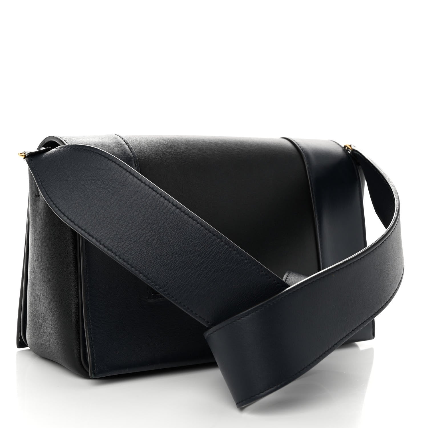 Celine Shiny Smooth Calfskin Medium Frame Shoulder Bag Black Navy 3 of 12