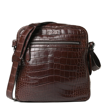 Gucci Crocodile Medium Messenger Bag Brown 1 of 16