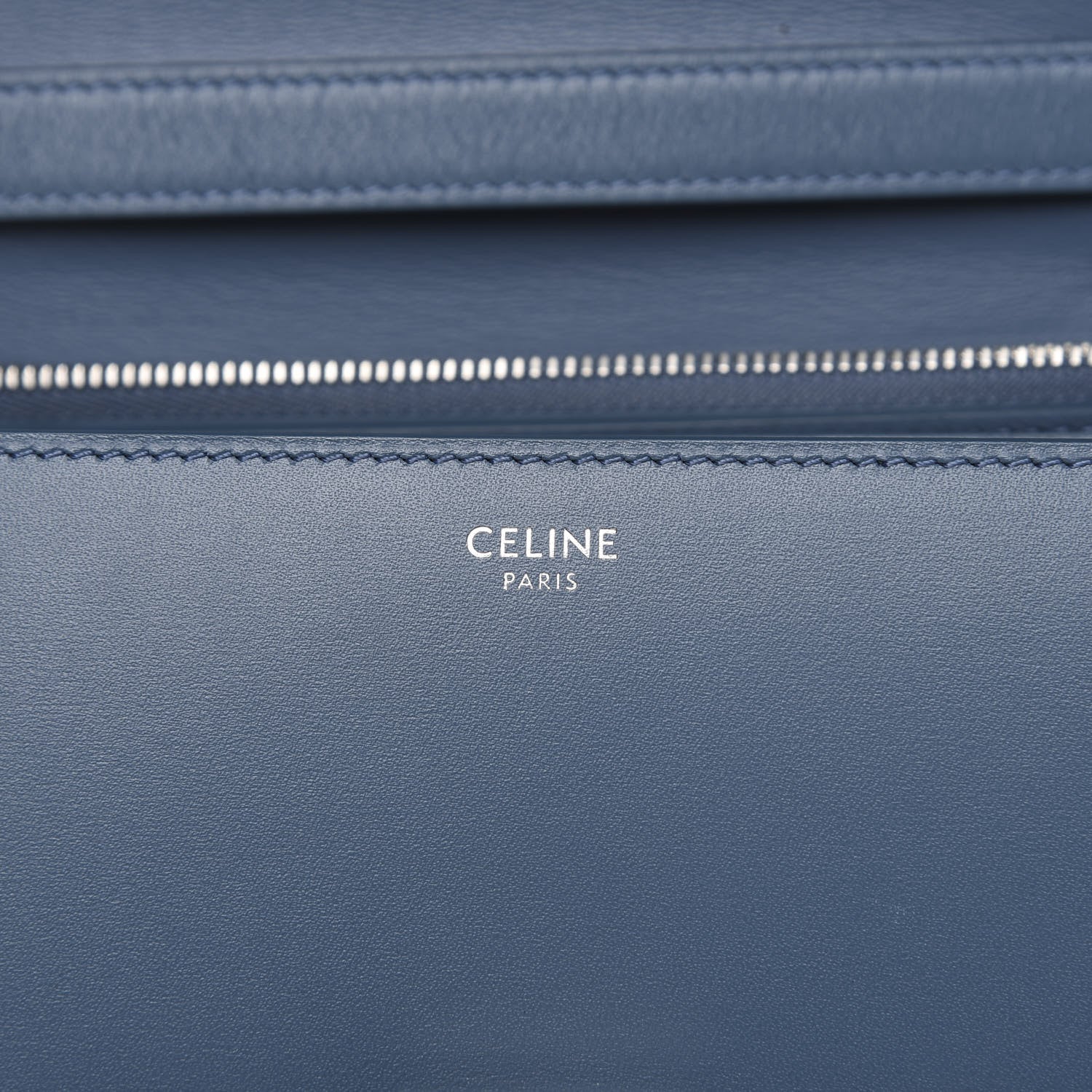 Celine Box Calfskin Medium Classic Box Flap Bag Blue Slate 6 of 11