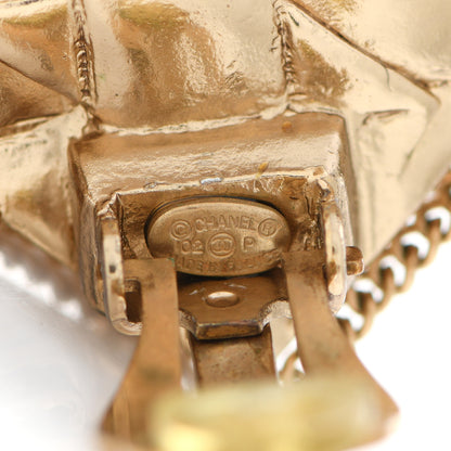 Chanel CC Quilted Flap Bag Clip On Earrings Gold 4 of 4