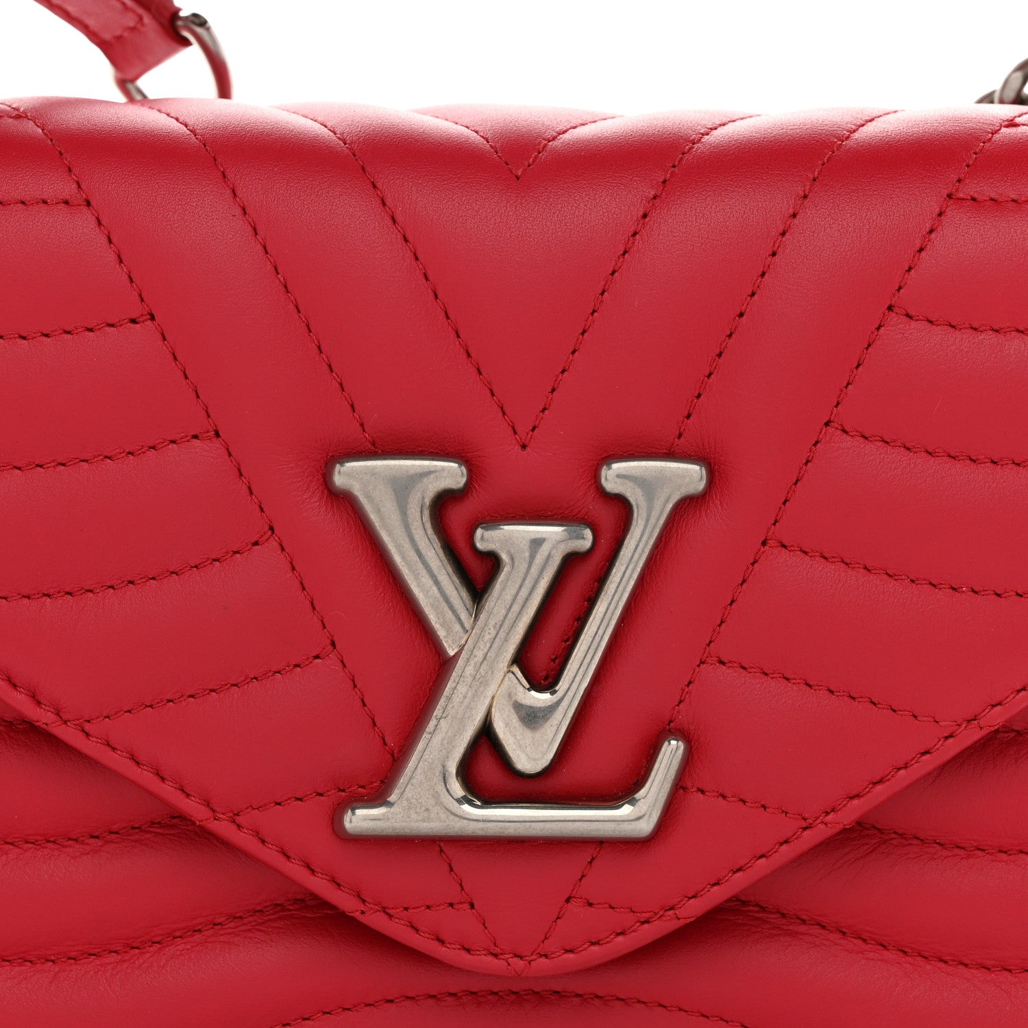 Louis Vuitton Calfskin New Wave Chain MM Ecarlate 8 of 10