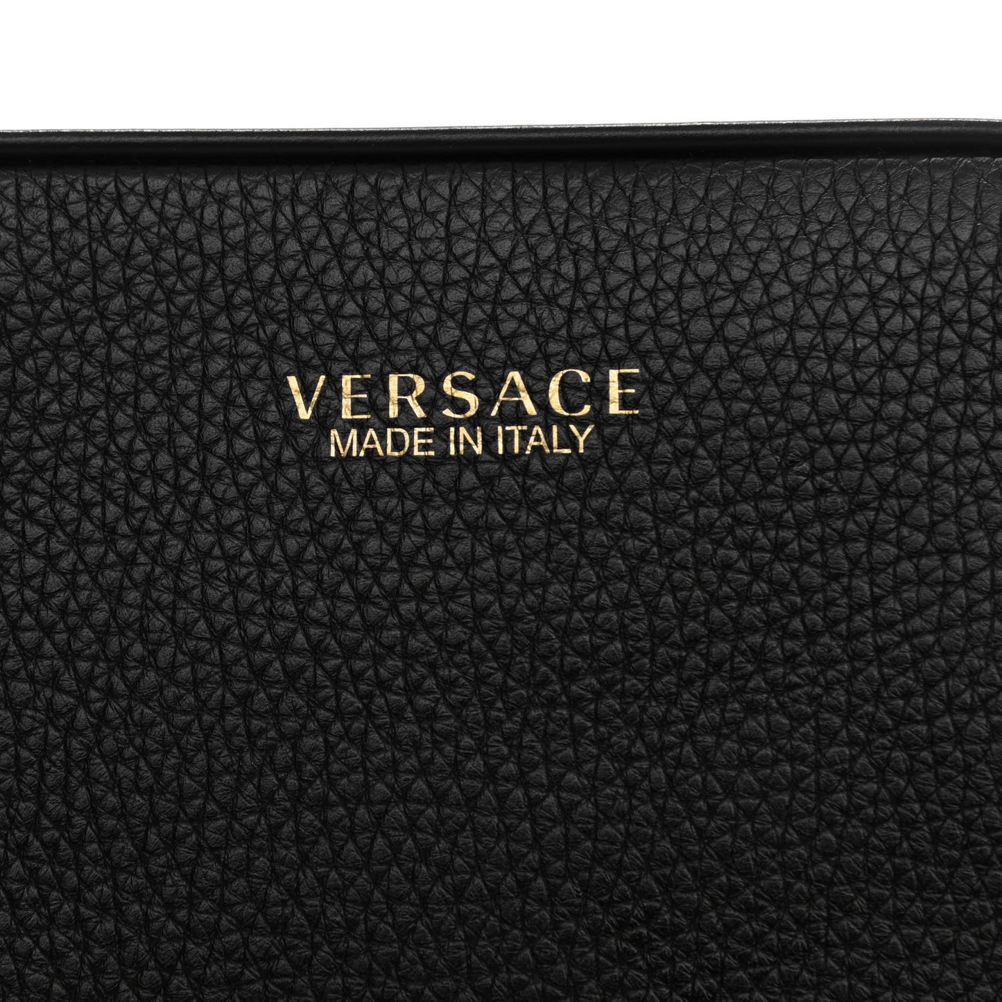 Grained Calfskin Messenger Bag Black