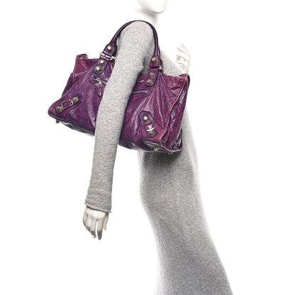 Balenciaga Agneau Giant 21 Silver Hardware Work Raisin 2 of 14