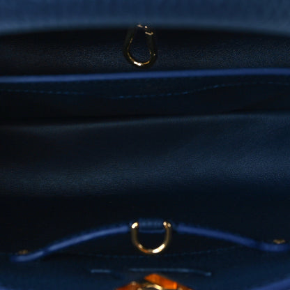 Louis Vuitton Taurillon Marble Capucines MM Midnight Blue 5 of 8