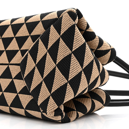 Prada Jacquard Triangolo Symbole Embroidered Small Shoulder Bag Black Corda 12 of 12