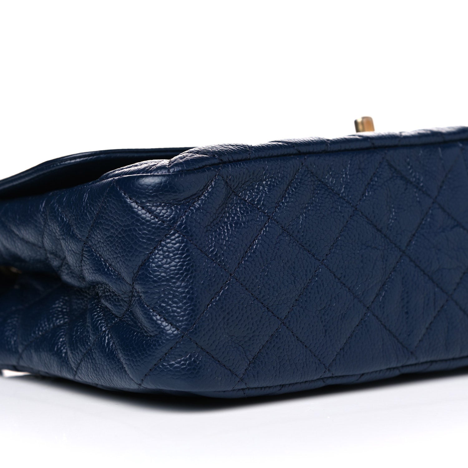 Chanel Crumpled Grained Calfskin Quilted Large Two Tone Flap Bag Blue 9 of 10