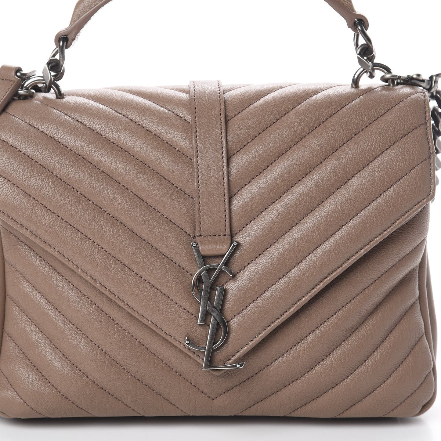 Sheepskin Matelasse Chevron Monogram Medium College Bag Fard