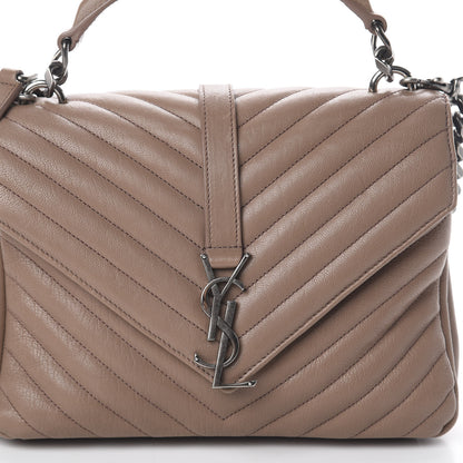 Saint Laurent Sheepskin Matelasse Chevron Monogram Medium College Bag Fard 8 of 8