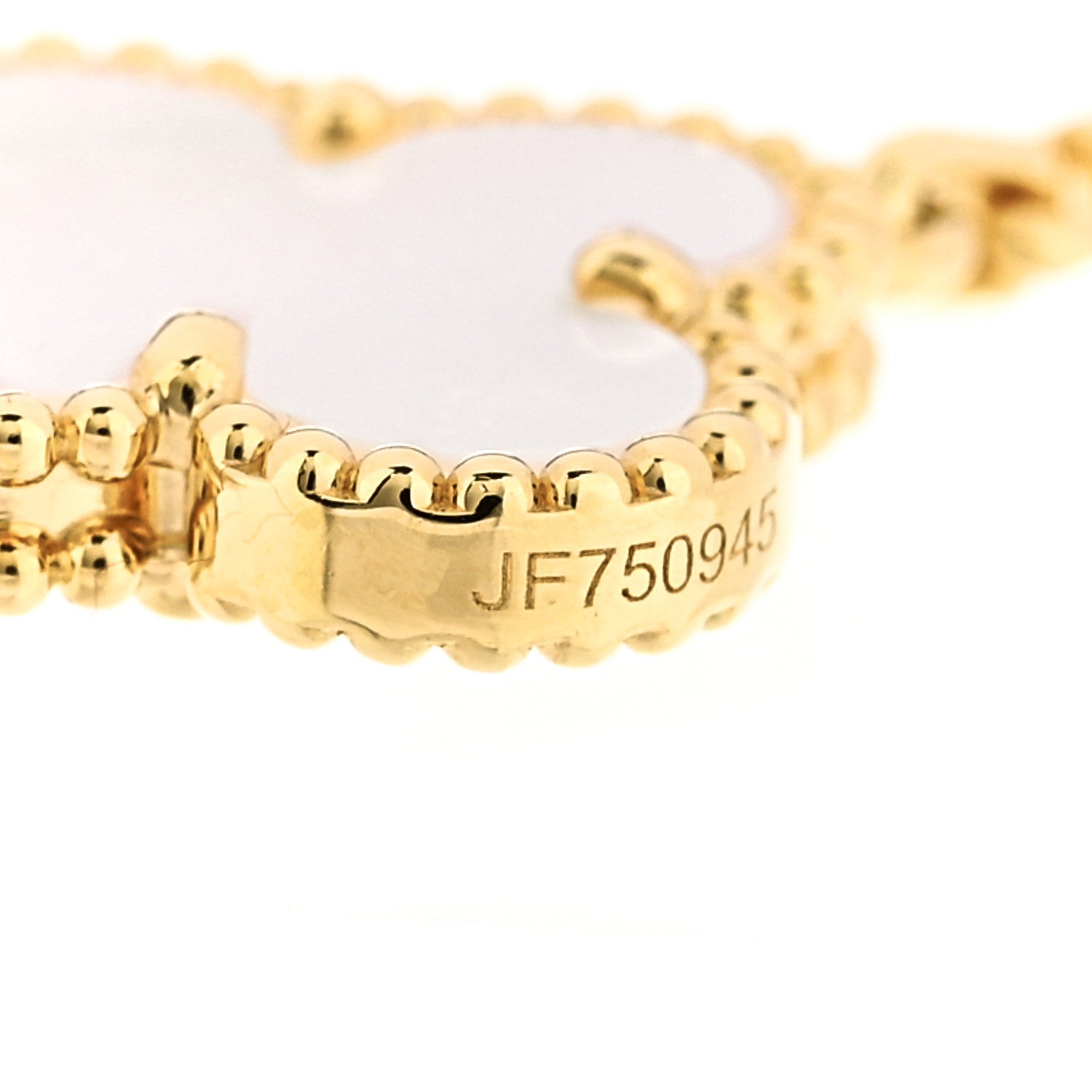 Van Cleef & Arpels 18K Yellow Gold Mother of Pearl 5 Motifs Vintage Alhambra Bracelet 5 of 6