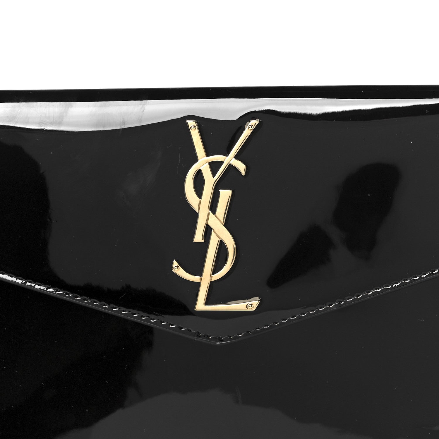 Saint Laurent Patent Calfskin Monogram Uptown Clutch Black 8 of 8