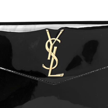 Saint Laurent Patent Calfskin Monogram Uptown Clutch Black 8 of 8