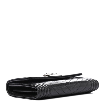Chanel Caviar Chevron Quilted Boy Card Holder Wallet Black 3 of 4