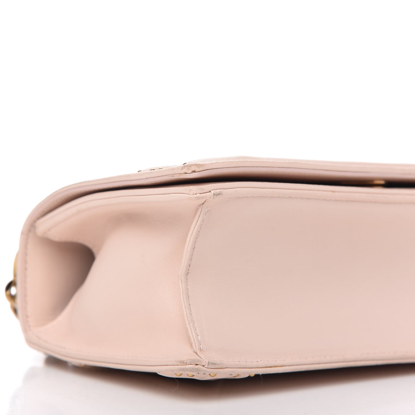 Lambskin Studded Small Diorama Flap Bag Nude