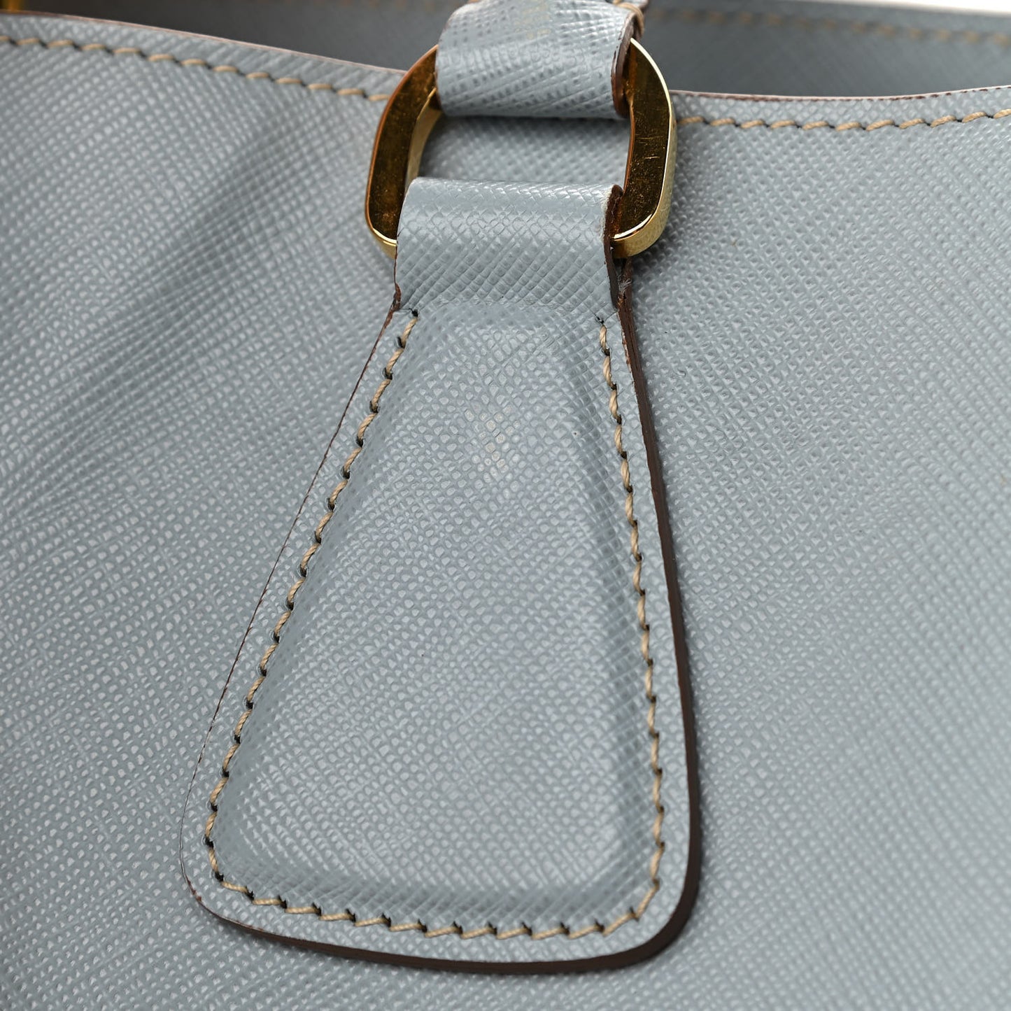 Saffiano Small Galleria Bi-color Double Zip Tote White Astrale