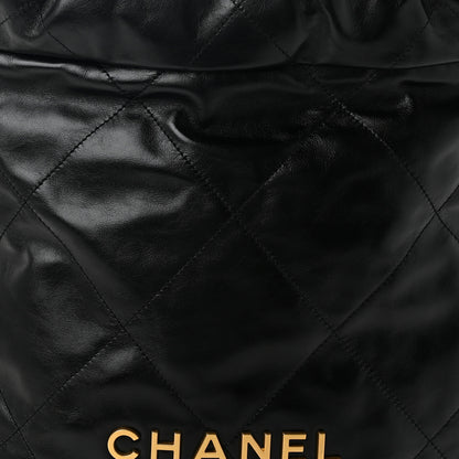 Chanel Shiny Calfskin Quilted Chanel 22 Backpack Black 7 of 9