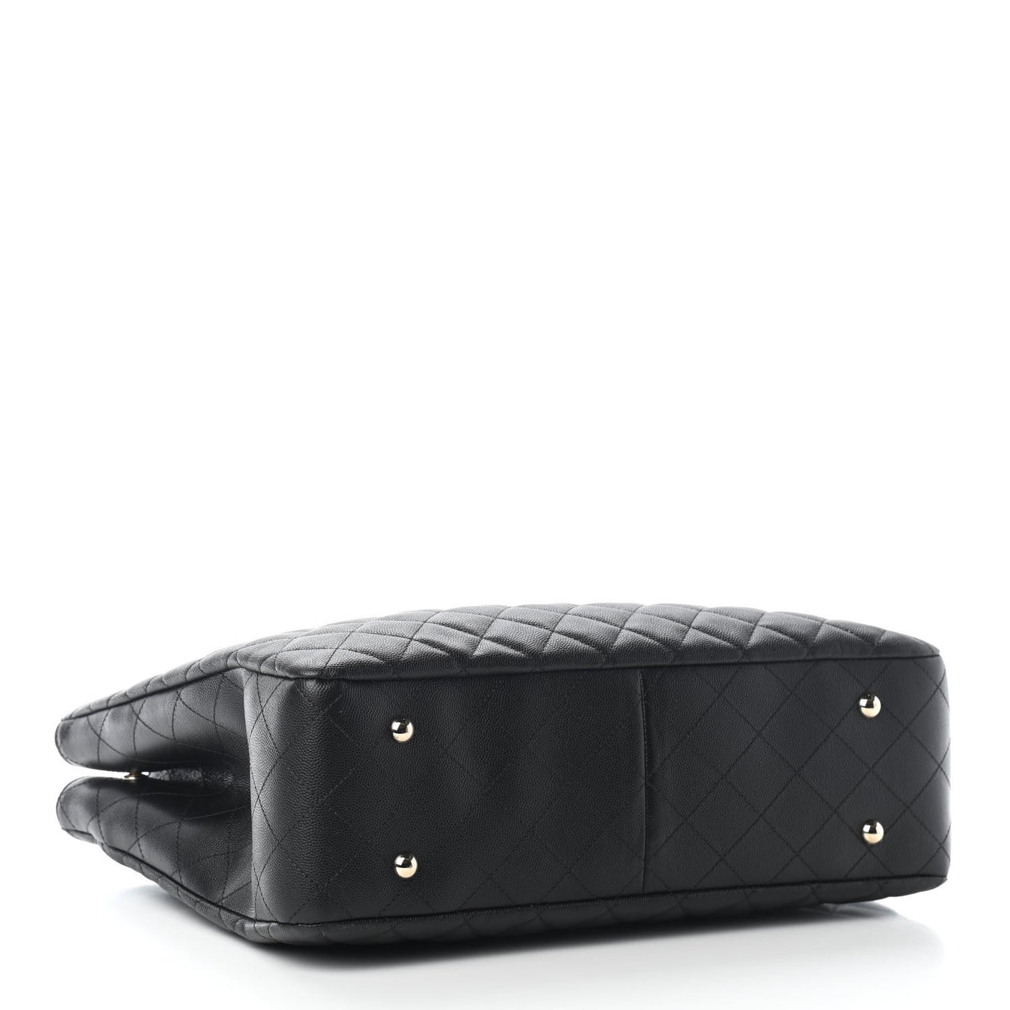 Caviar Quilted Large Shopping Tote Black