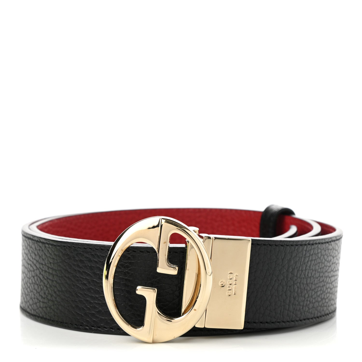 Gucci Calfskin 1973 Reversible Belt 95 38 Black Red 1 of 3