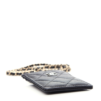 Chanel Caviar Quilted Card Holder On Chain Black 4 of 11