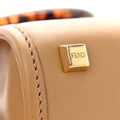 Fendi Vitello King Plexiglass Logo Embossed Mini Fendi Sunshine Shopper Tote Miele Scuro 11 of 13