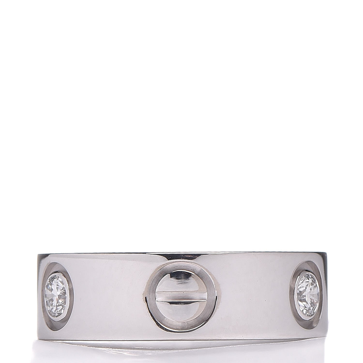 Cartier 18K White Gold 3 Diamond 5.5mm LOVE Ring 45 3.25 3 of 4