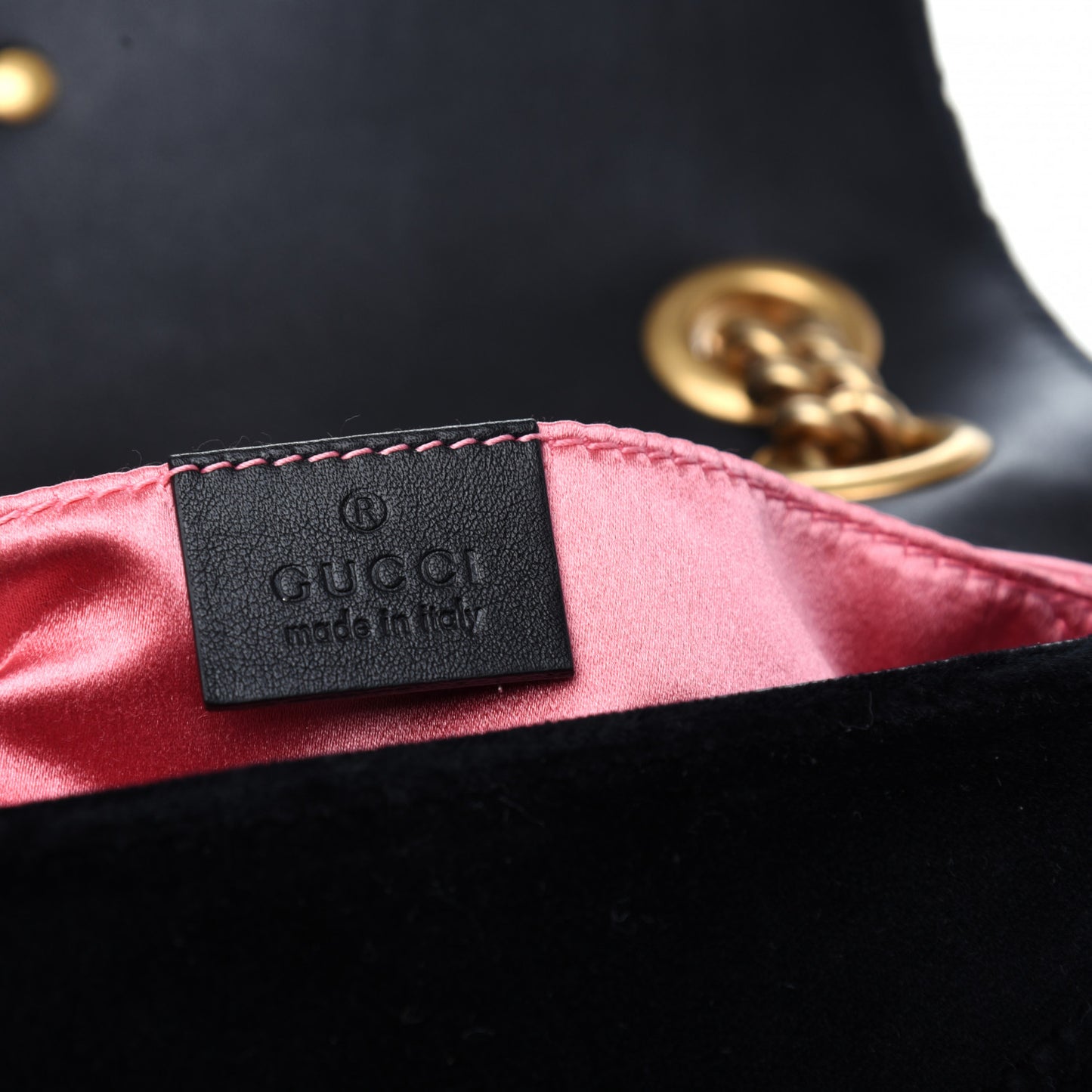 Velvet Matelasse Embroidered Mini GG Marmont Shoulder Bag Black