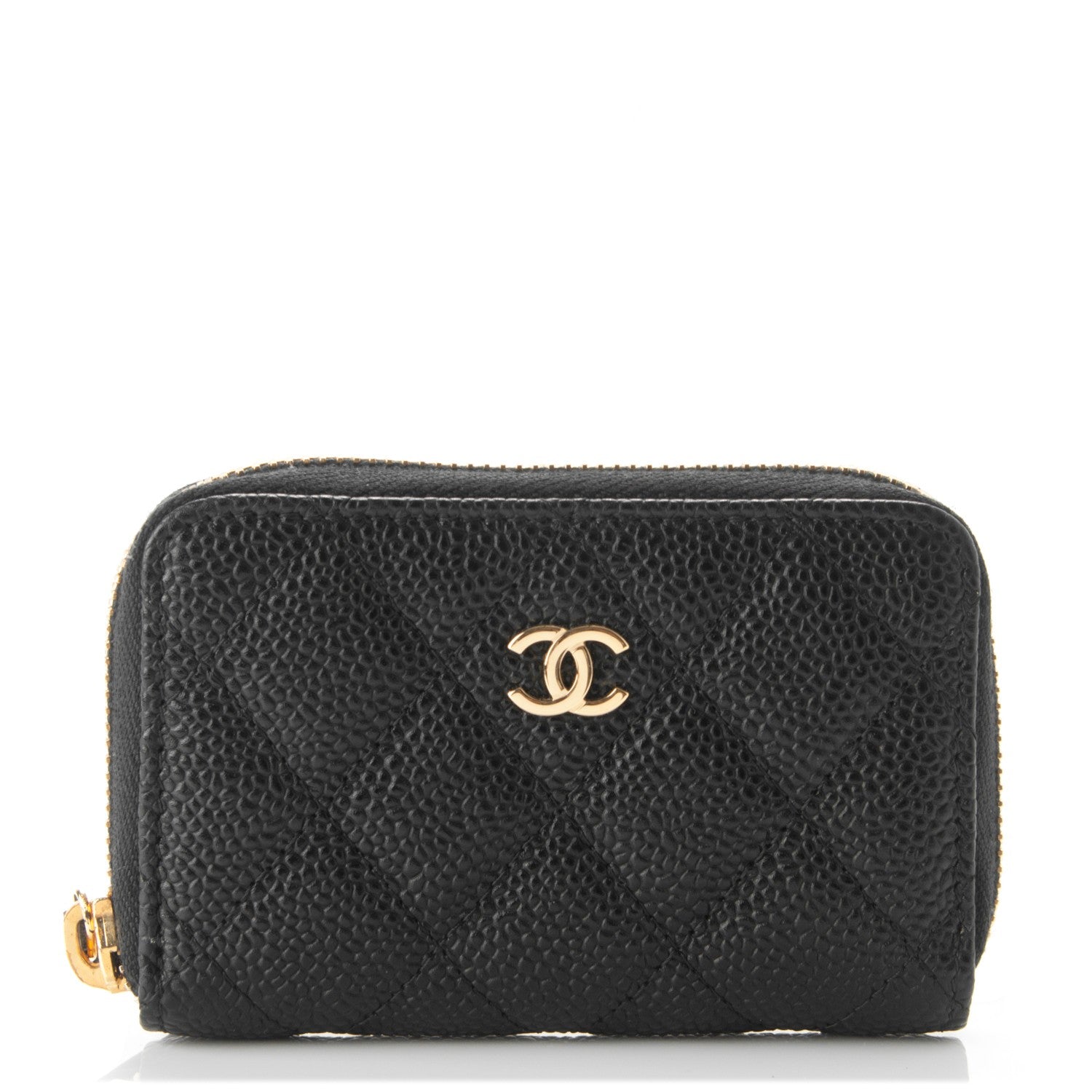 Chanel Caviar Quilted Zip Coin Purse Black 1 of 7