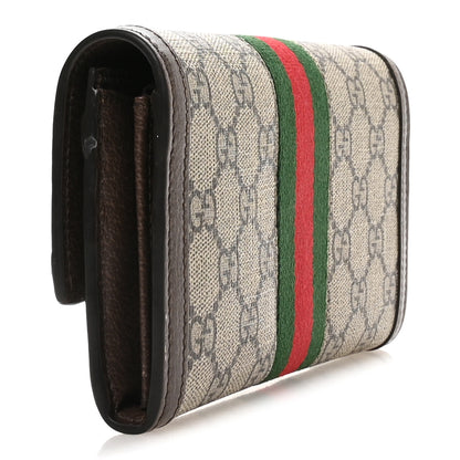 Gucci GG Supreme Monogram Web Ophidia Continental Wallet Brown 3 of 9