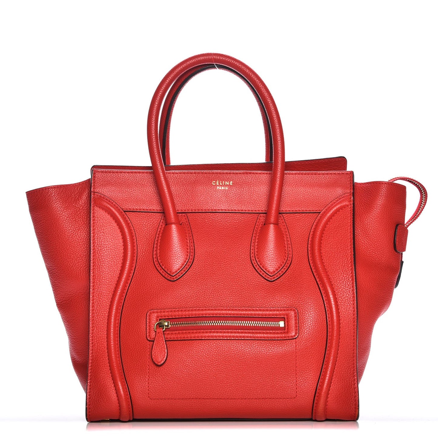 Drummed Calfskin Mini Luggage Coquelicot