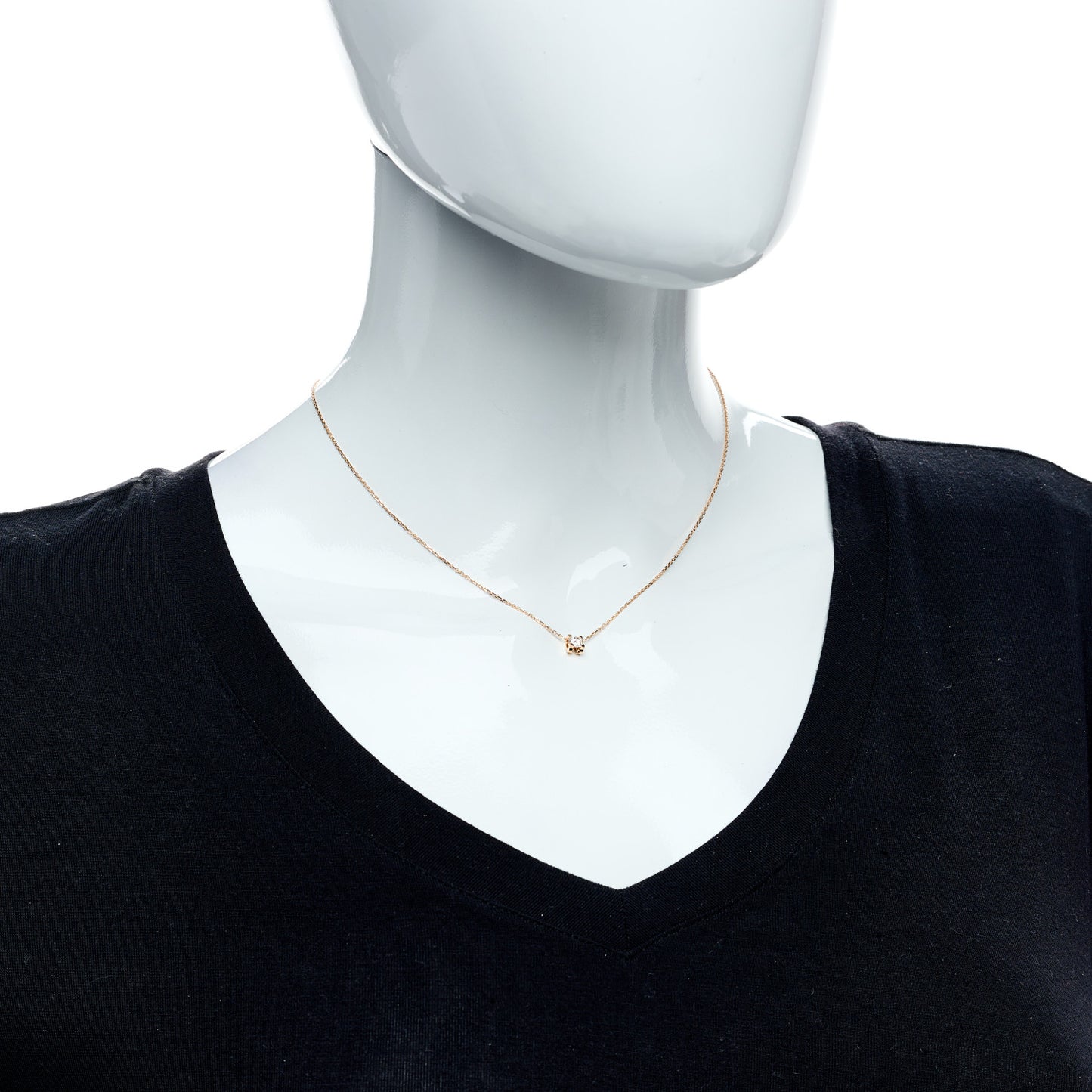18K Pink Gold Diamond .29ct C De Cartier Pendant Necklace