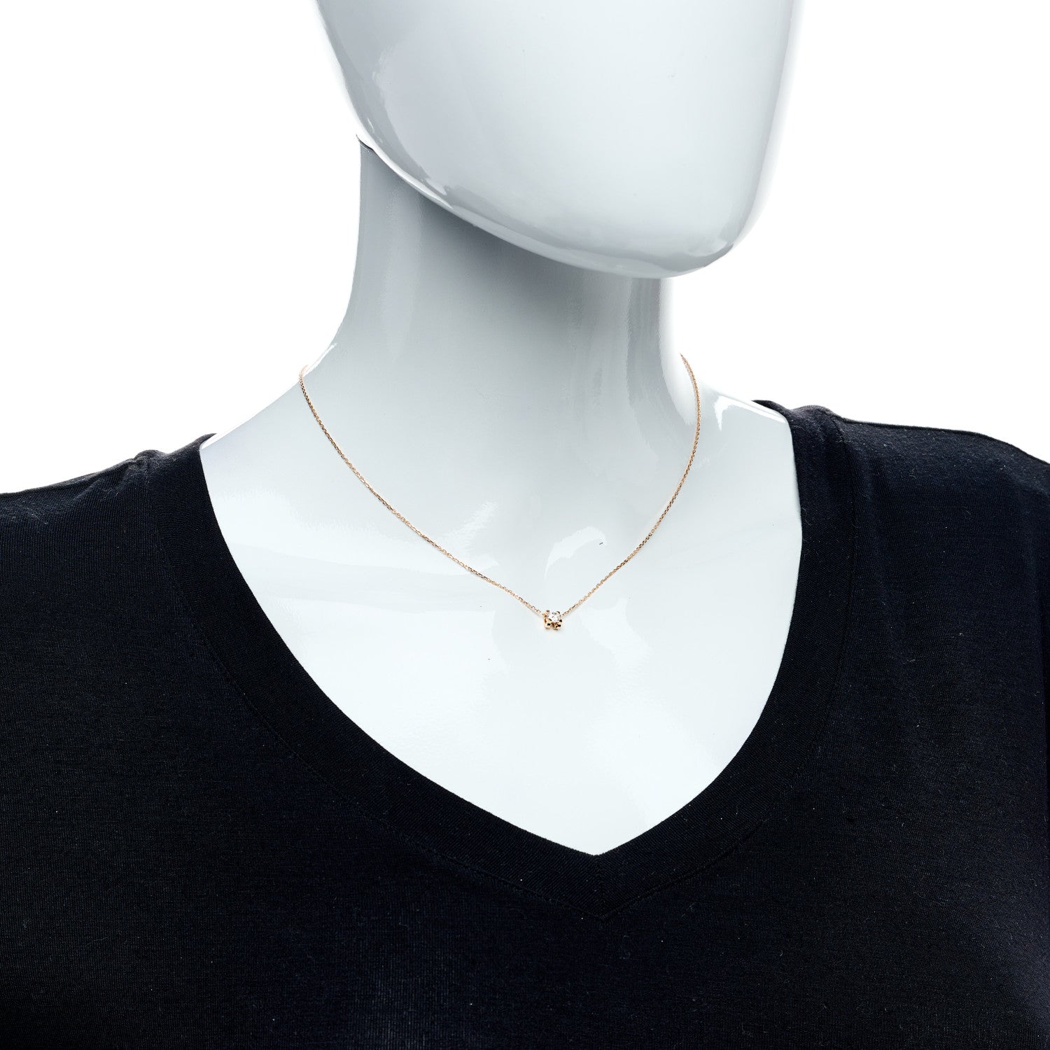 Cartier 18K Pink Gold Diamond .29ct C De Cartier Pendant Necklace 2 of 6