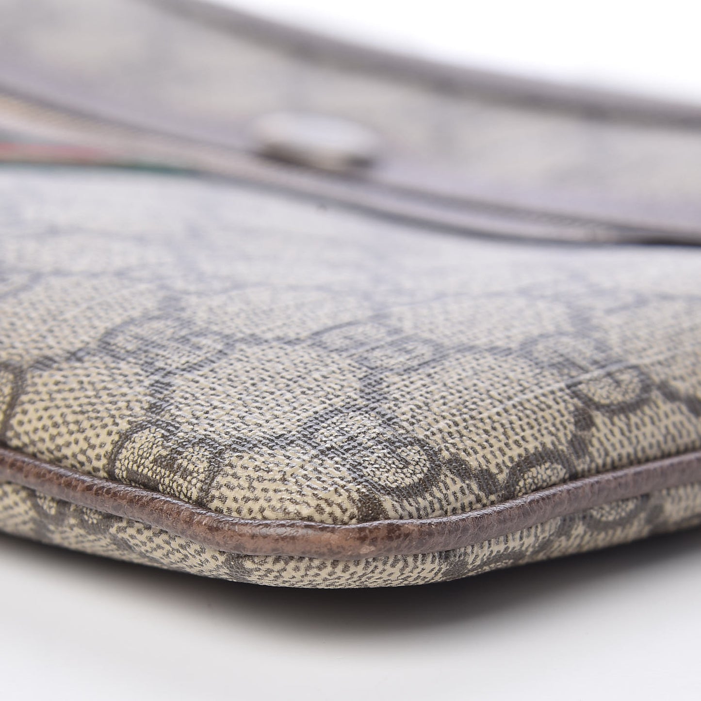 GG Supreme Monogram Large Ophidia Pouch Clutch Brown