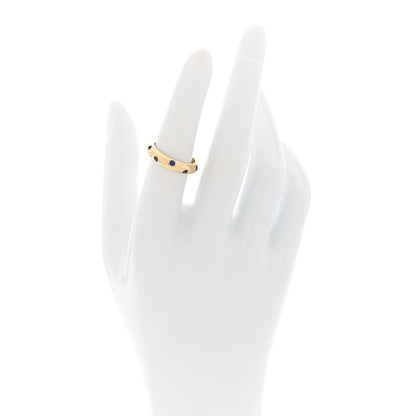 Tiffany 18K Yellow Gold Blue Sapphire 4mm Etoile Band Ring 52 6 2 of 5