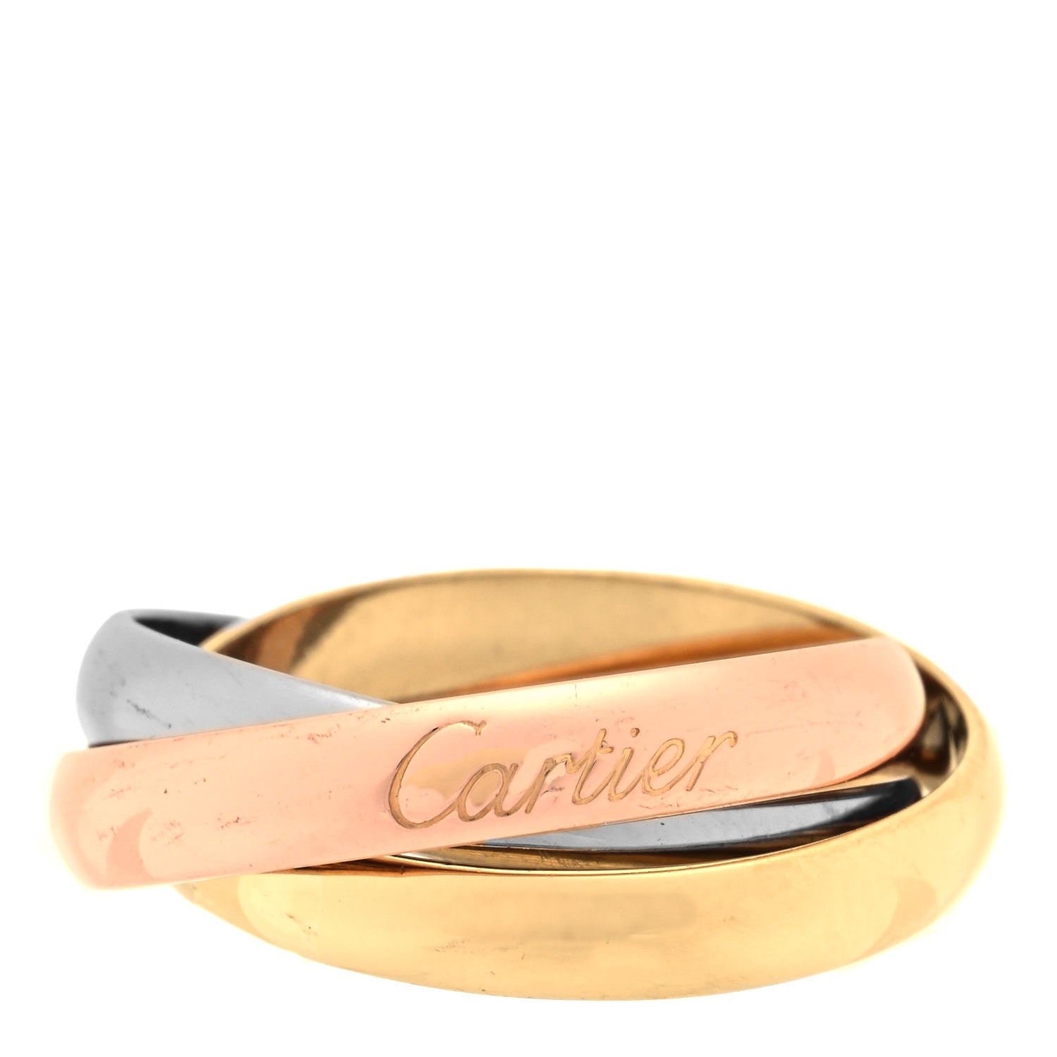 Cartier 18K Pink Yellow White Gold Classic Trinity Ring 52 6 1 of 4