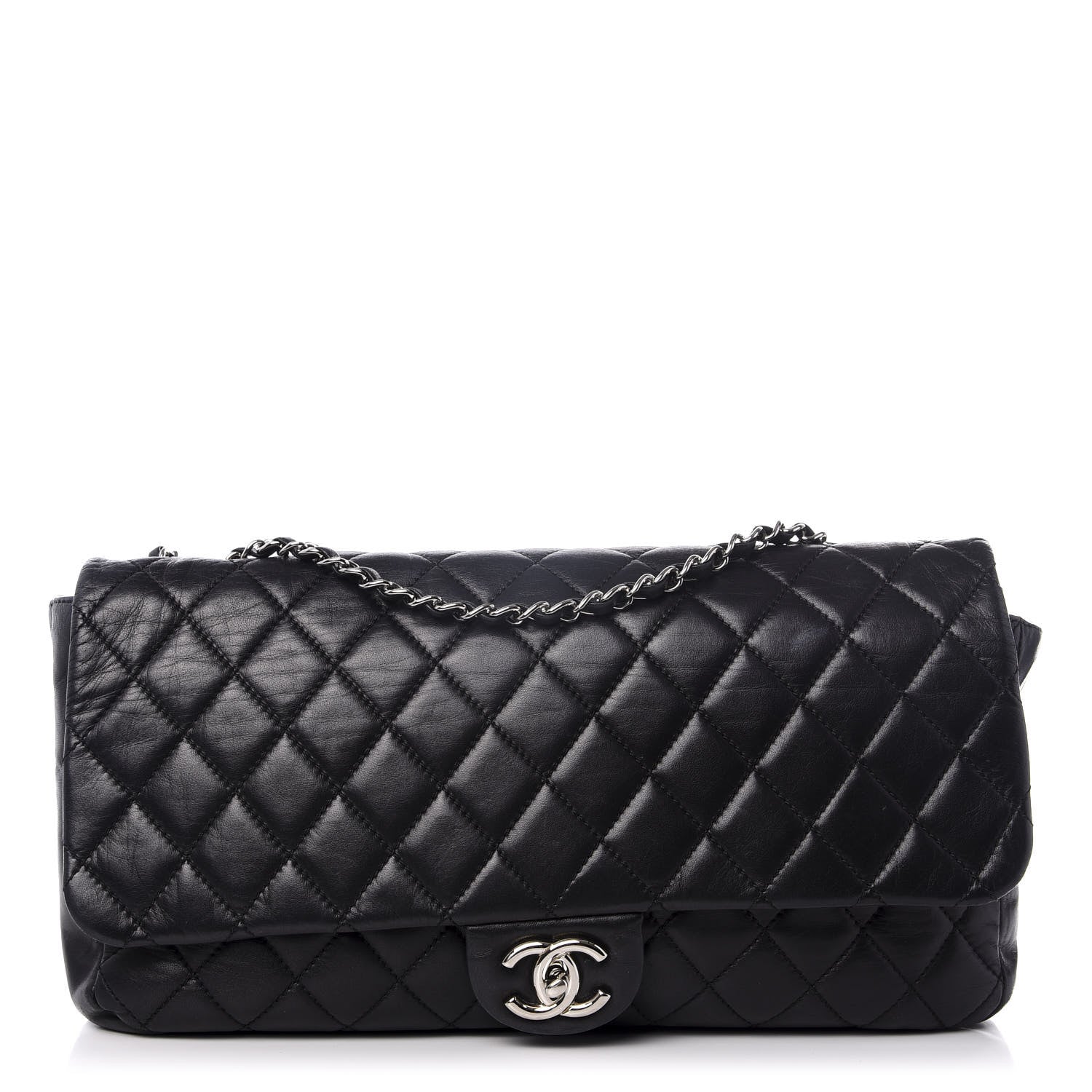 Chanel Lambskin Quilted Maxi Coco Rain Flap Black 1 of 11